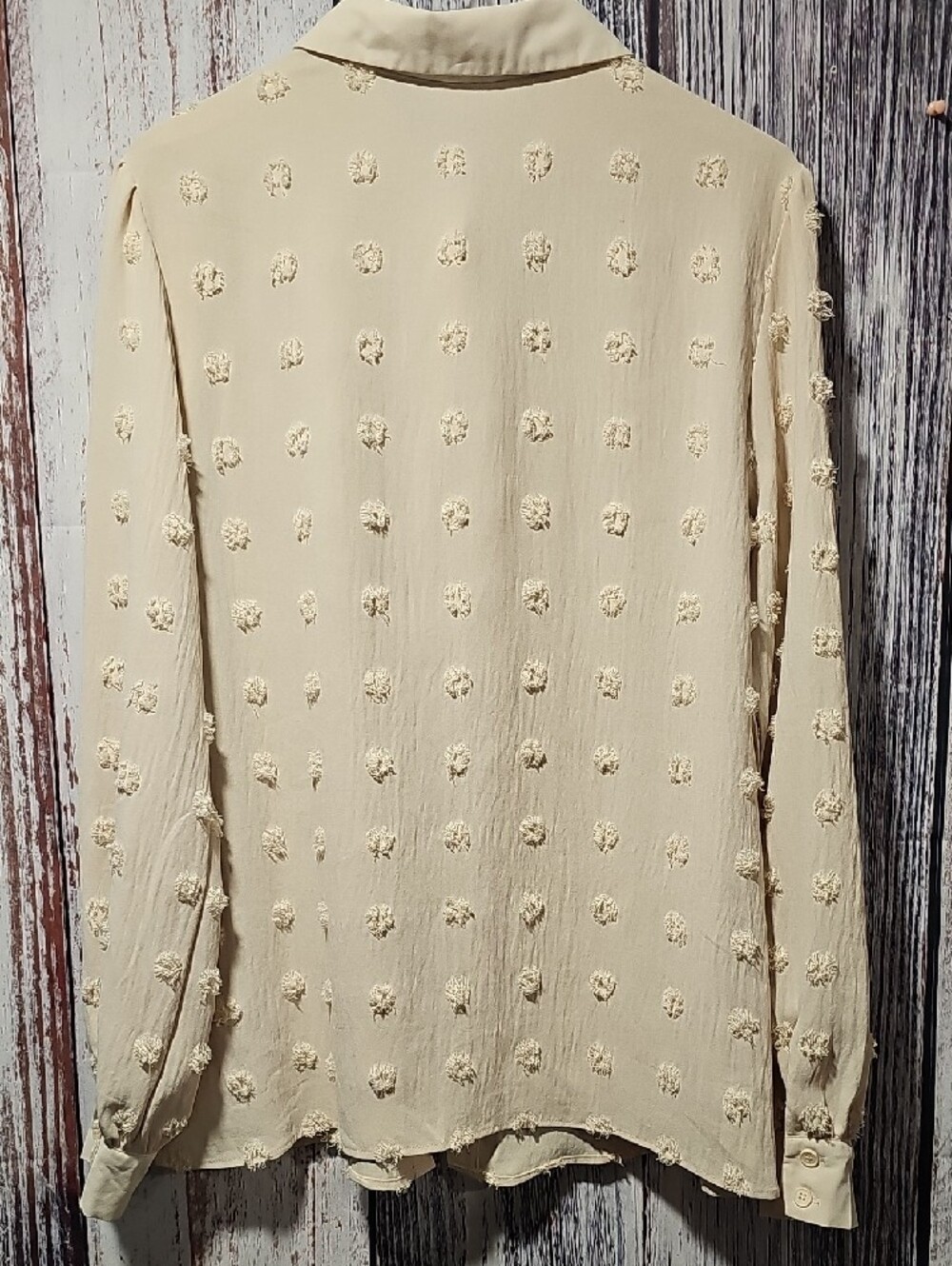 Ivory Textured Button-Up Blouse - Picture 3 of 3
